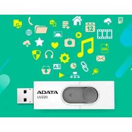 Usb flash drive adata uv220 16gb white/gray retail usb 2.0