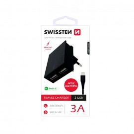 Swissten smart ic / set incarcator+cablu usb to lightning 2xusb